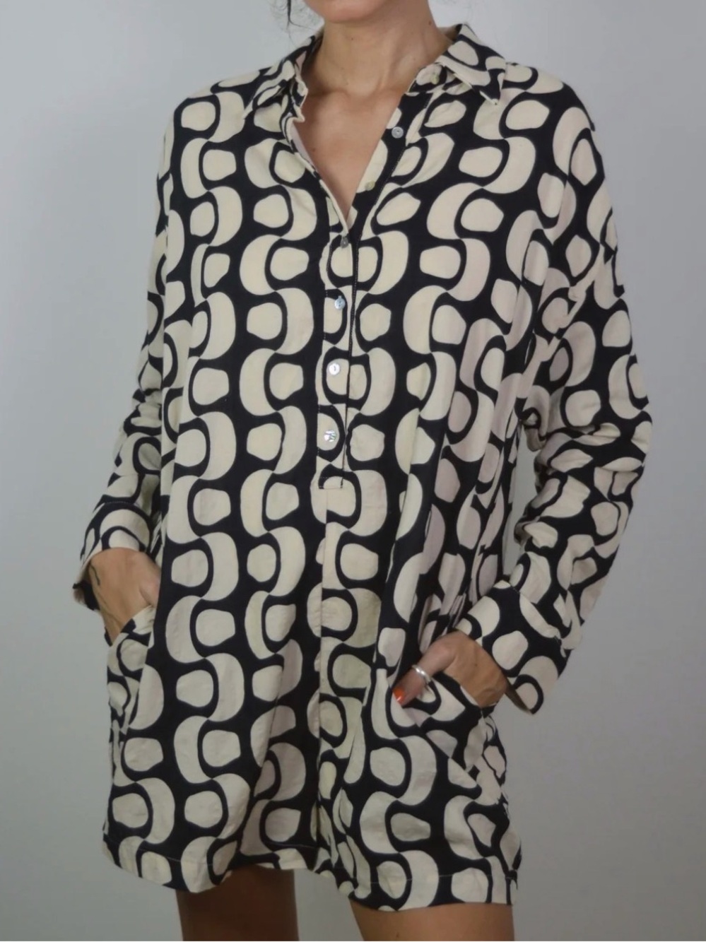 ILLA ILLA Geometric Circle Print Marena Romper Cotton/Rayon: Small